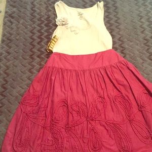 Loft burgundy skirt/ Sits on waist and flares out
